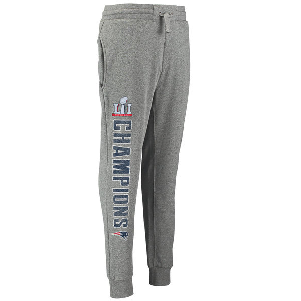 New England Patriots Pro Line by Fanatics Branded Super Bowl LI Champions Pancake Jogger Pants - Heathered Gray